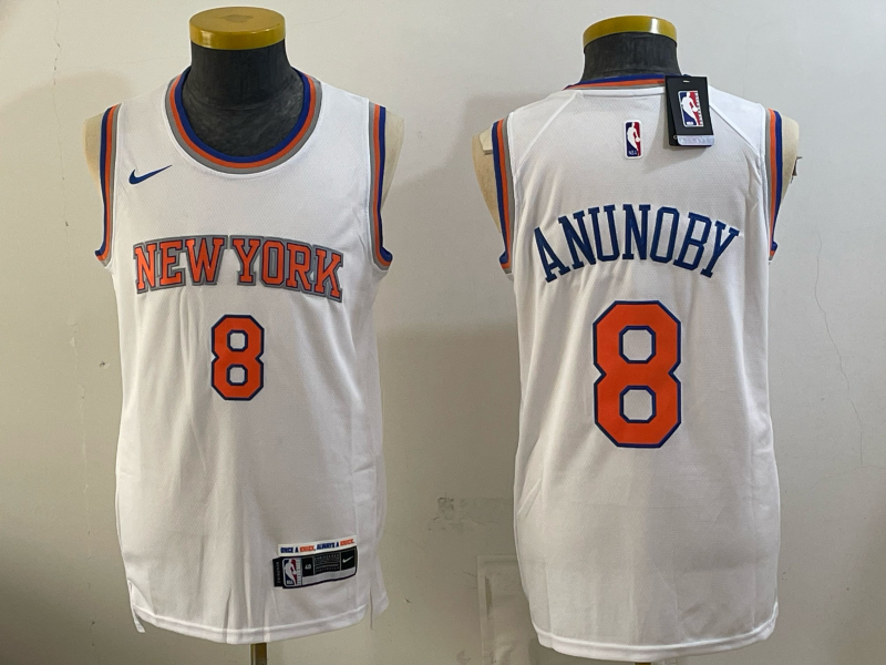 Men New York Knicks #8 Anunoby white 2026 Nike NBA jersey 062500